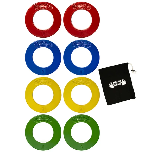 Micro Gainz Multi-Color Olympic Size Fractional Weight Plates Set