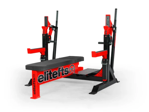 Signature Competition Olympic Bench with Safeties Foot Lever and Logo Panels