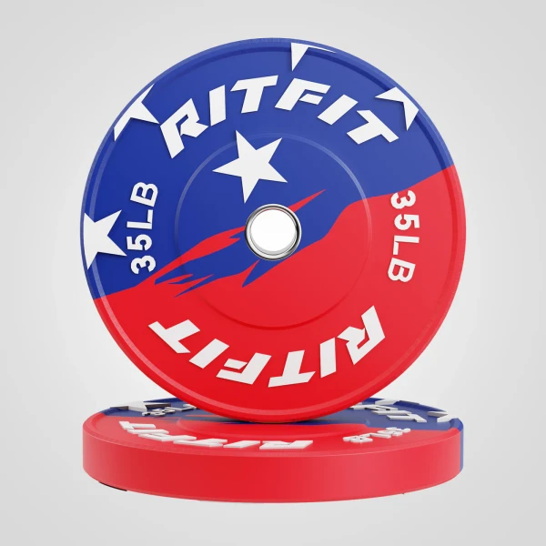 Patriotic Color Bumper Plates 2 Inch Olympic Rubber Weight Plates