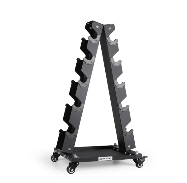 LIONSCOOL Portable A-Frame Dumbbell Rack with Wheels