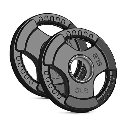 LIONSCOOL 2-Inch Rubber Coated Olympic Grip Plate