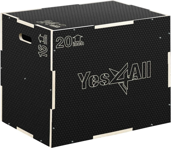 Yes4All 3 in 1 Non-Slip Wooden Plyo Box
