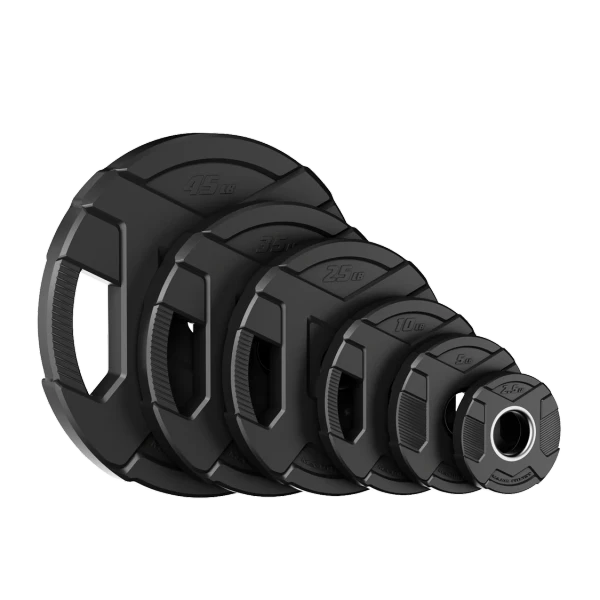 Major Fitness Rubber Coated Olympic Cast Iron Grip Plates