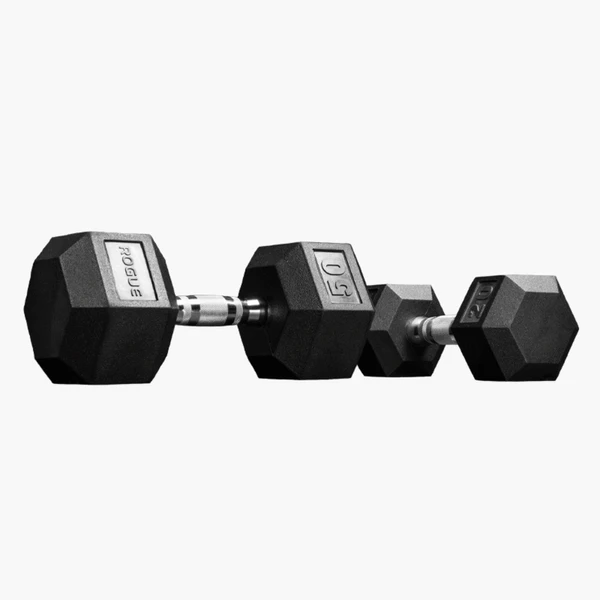 Rogue Rubber Hex Dumbbells