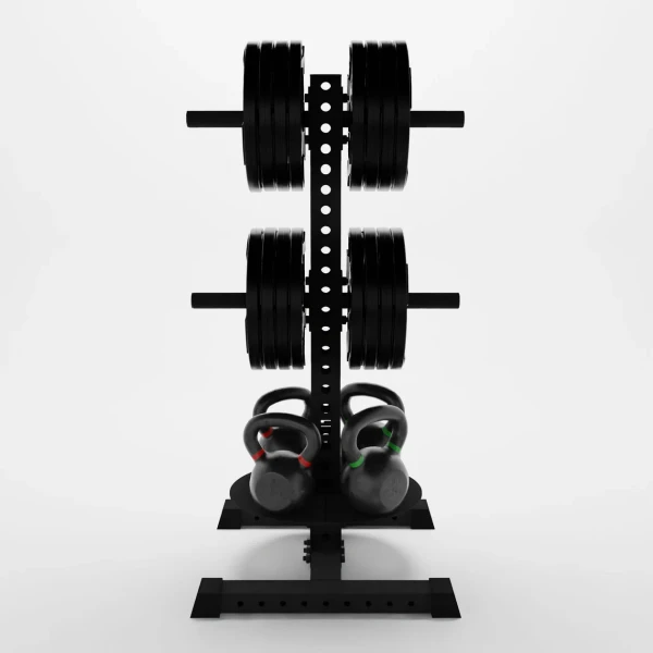 Alpha PK | 3-Tier Vertical Hybrid Plate and Kettlebell Storage Rack