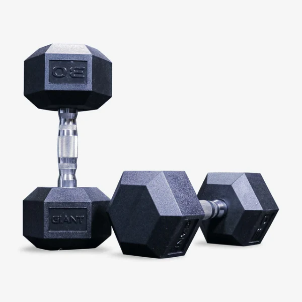 Giant Rubber Hex Dumbbell - Ergonomic